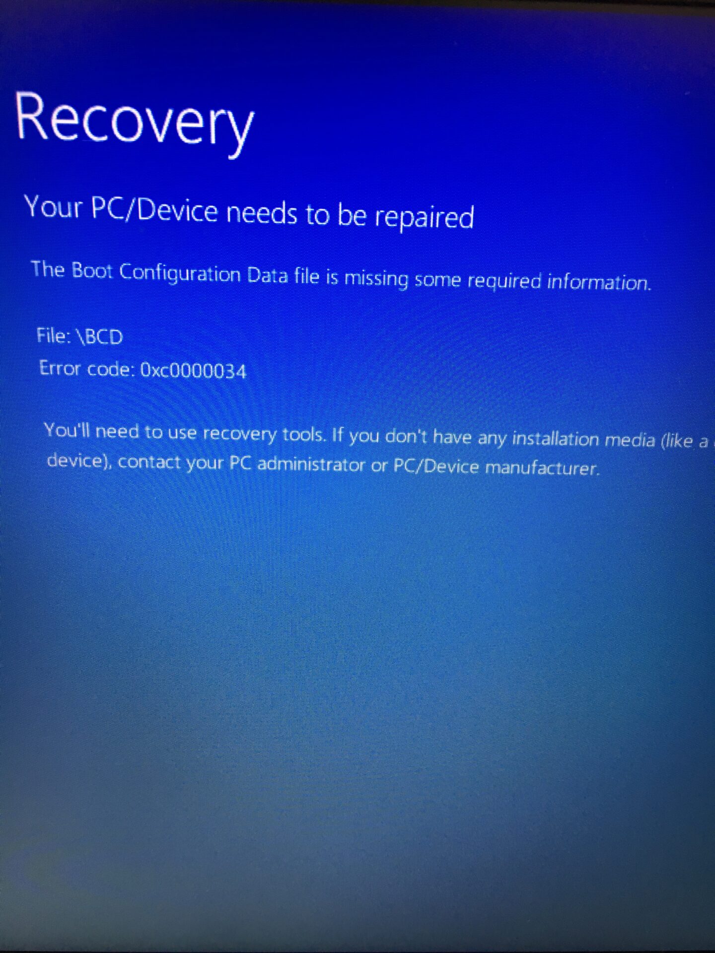 東芝DynaBookの0x0000034エラー（BCDエラー）の修理 | 札幌パソコンかけこみ寺はPC修理と設定サポート出張訪問無料